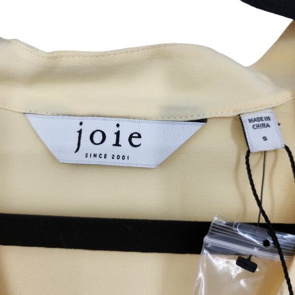 Joie Lasha Long Balloon Sleeve Custard Color 100% Silk Blouse Size Small - Picture 4 of 7